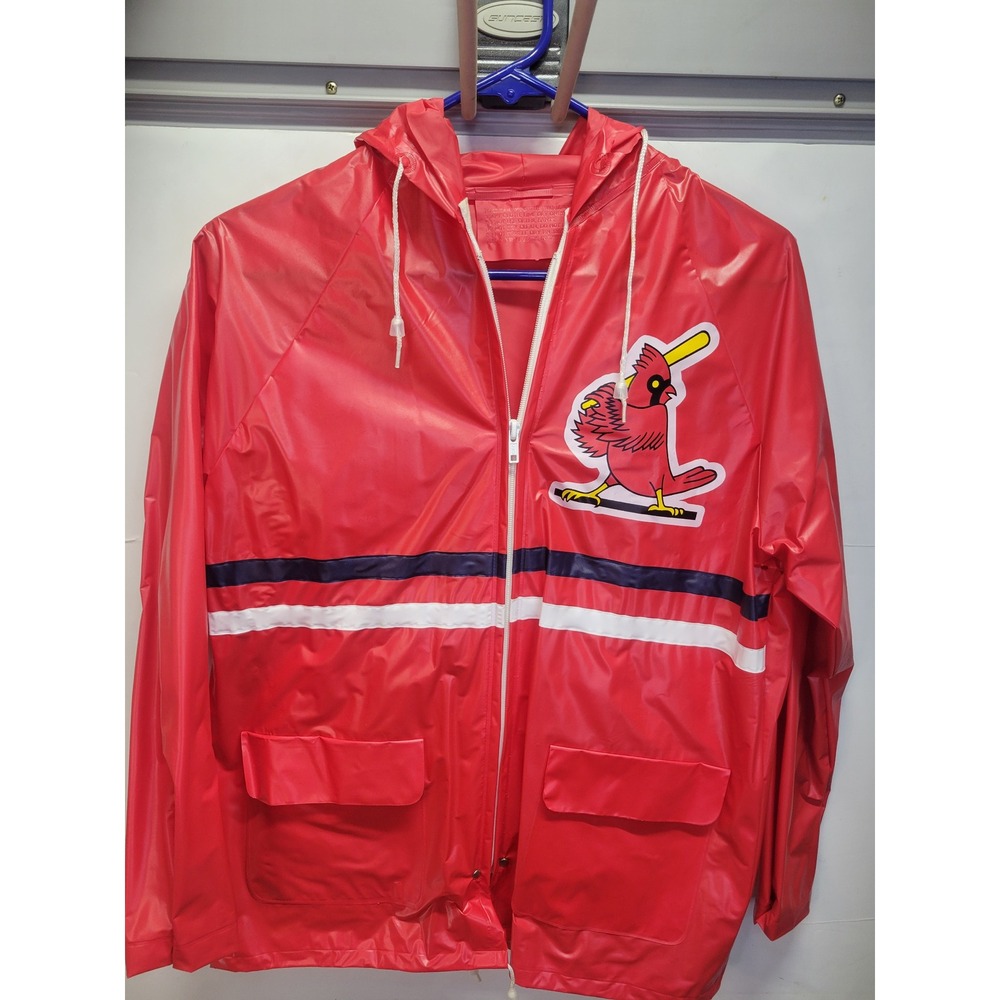 Kids St. Louis Cardinals‎ Baseball Rain Jacket Hooded Red Sponsors